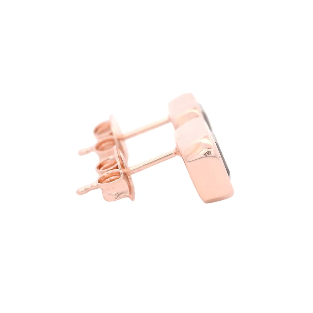 925RG CUSHION BEZEL SMOKY QUARTZ EARRINGS