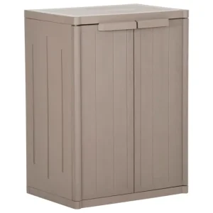 Banco con Cajón vidaXL Armario almacenaje de jardín PP apariencia madera 65x45x88 cm