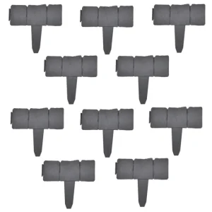 Empalizada para jardines - set de 60 unidades - gris con apariencia de piedra - longitud 1500cm