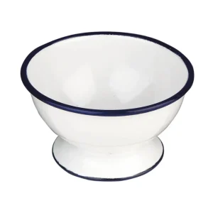 903812 BOL C/PIE ESMALTADO 12cm BLANCA IBILI