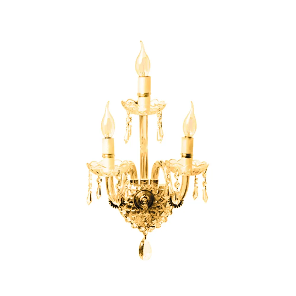 Arbotante lujo tipo candil oro 3 luces e12 (no incluidos) gamalux