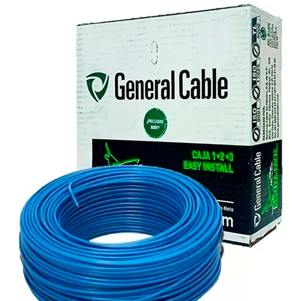 Baterí de 9V Caja cable thw-ls pdic calibre 12 azul general cable