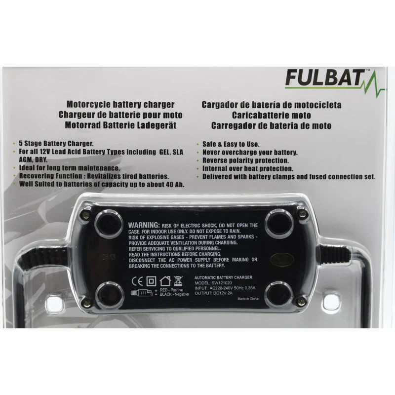 CARGADOR BATERÍ FULBAT FULLLOAD 2000 12V 2A