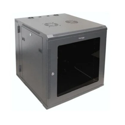 Double Section Swing Out 12U Black Wall Mount Cabinet Wavenet CBTF‐WM12U‐SW