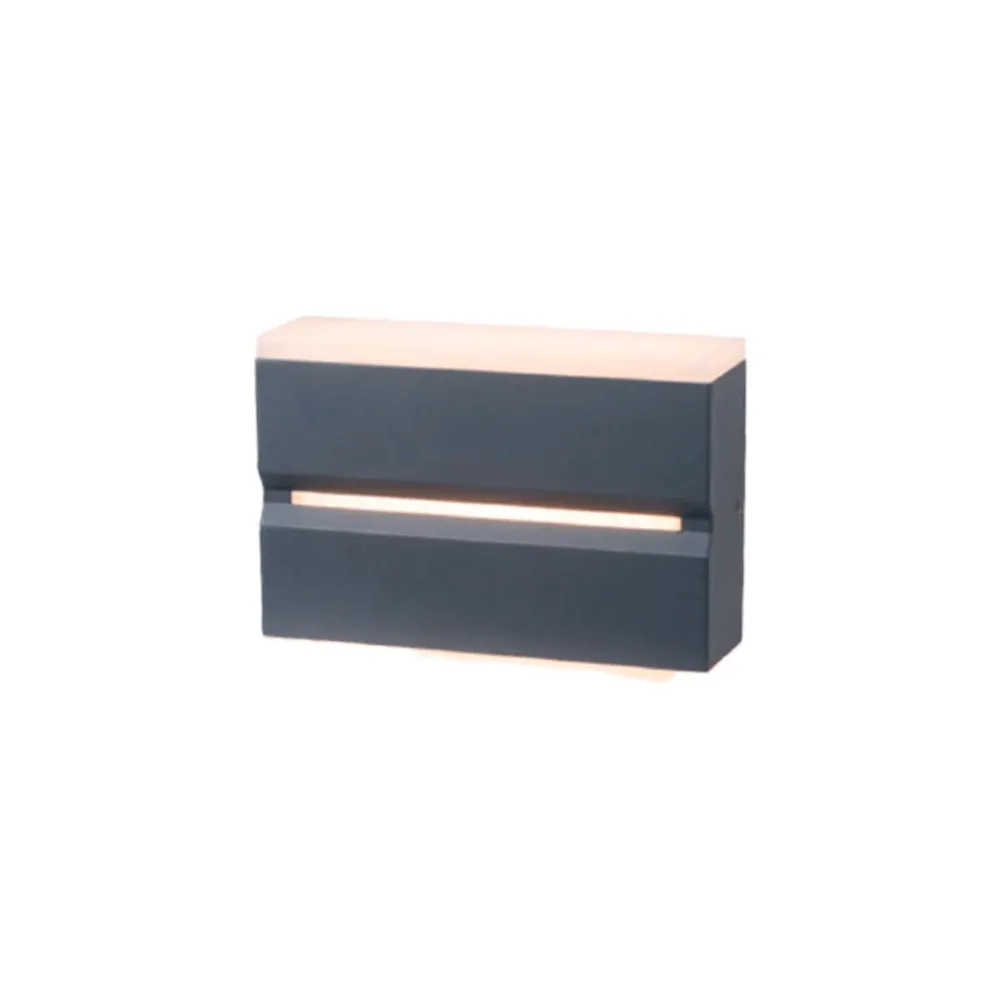 Pack de Pilas Arbotante led rectangular 12w aluminio negro calido