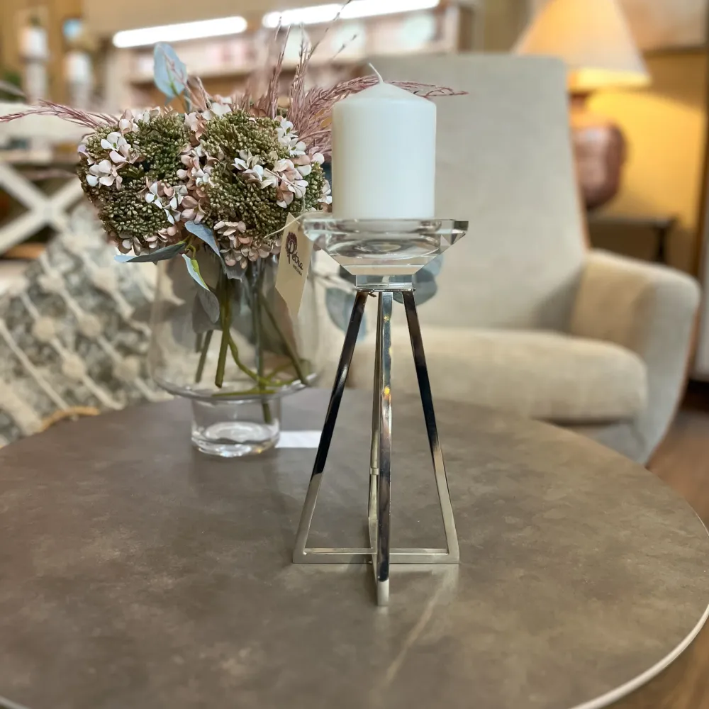 Candelabro cristal y plata Petra Decora