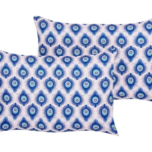 Conjunto de 2 cojines de jardín motivo pavo legítimo 40 x 60 cm azul y rosa CERIANA Altura del Asiento: 45 cm