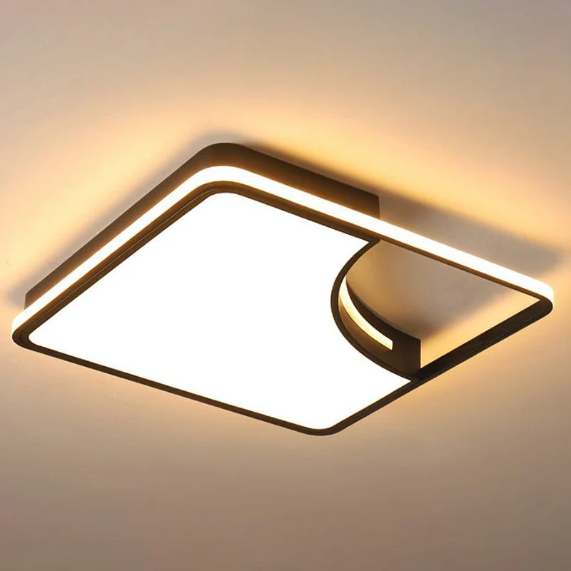 Ultra Resistente para Interiores Eigentijdse vierkante inbouwplafondlamp metalen slaapkamer LED inbouwverlichting zwart