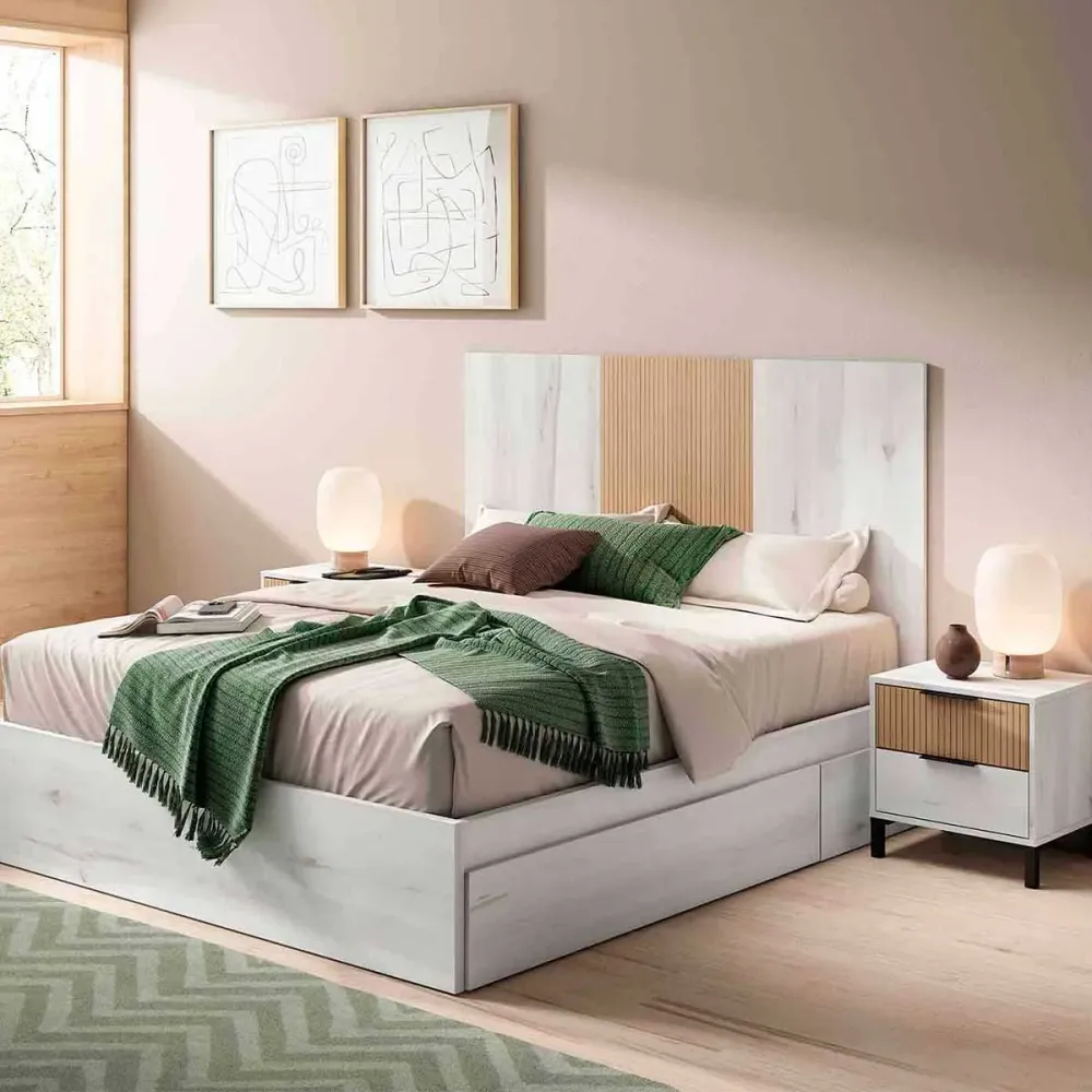 Cabecero Arles rayado/blanco mate 90x159 cm