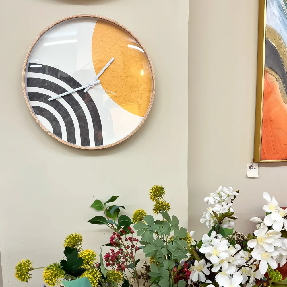 Reloj pared metal blanco 40x4.5x40 cm Petra Decora
