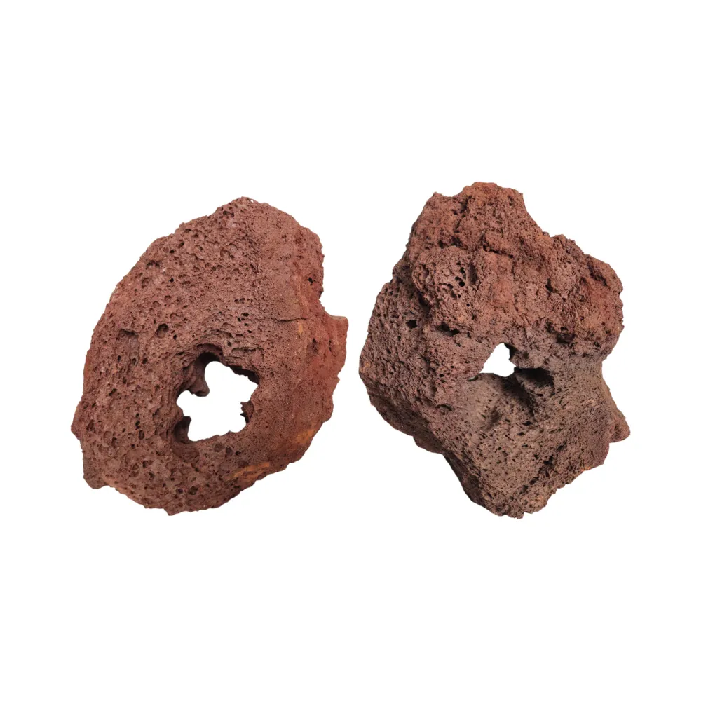 2-Pack Rocas volcánicas grandes con cueva (20-25 cm)