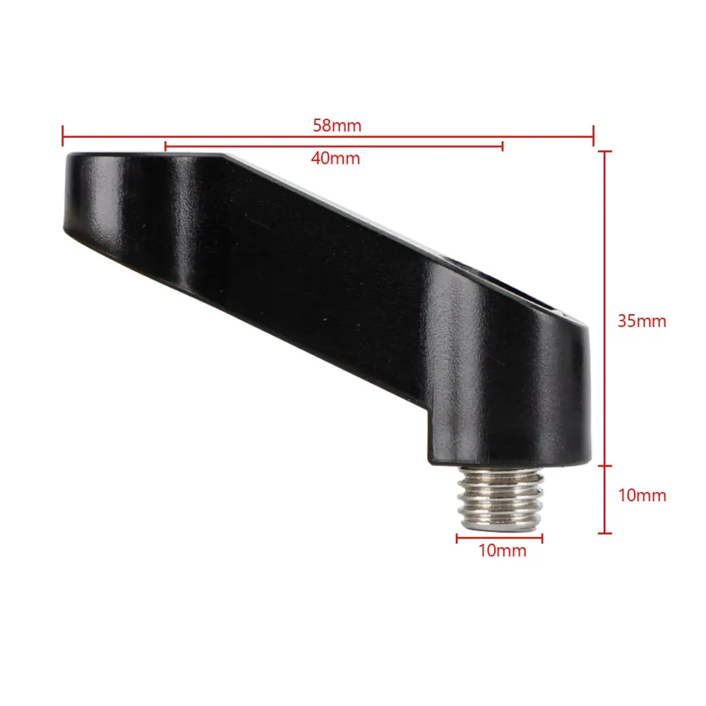 Adaptador extensor elevador de espejo ABS para motocicleta, 10mm x 1,5, montaje de brazo derecho, par