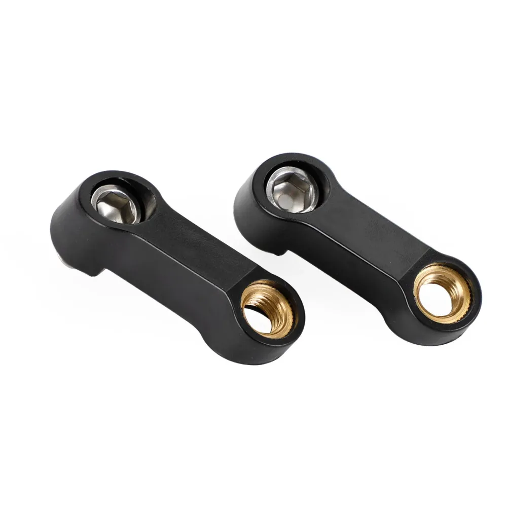 Adaptador extensor elevador de espejo ABS para motocicleta, 10mm x 1,5, montaje de brazo derecho, par