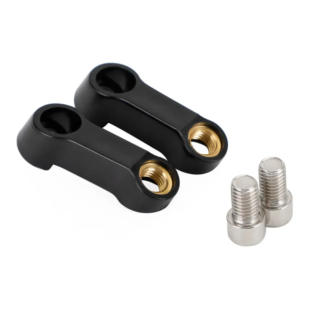 Adaptador extensor elevador de espejo ABS para motocicleta, 10mm x 1,5, montaje de brazo derecho, par