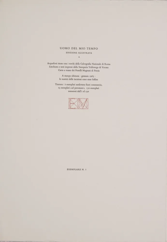 AJMONE Giuseppe, Aguafuerte original firmado, 1963