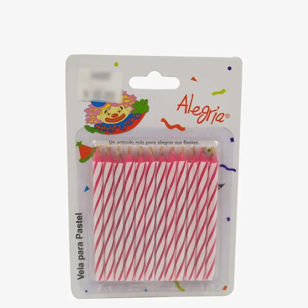VELAS MAGICAS ROSA 12 PIEZAS ALEGRIA