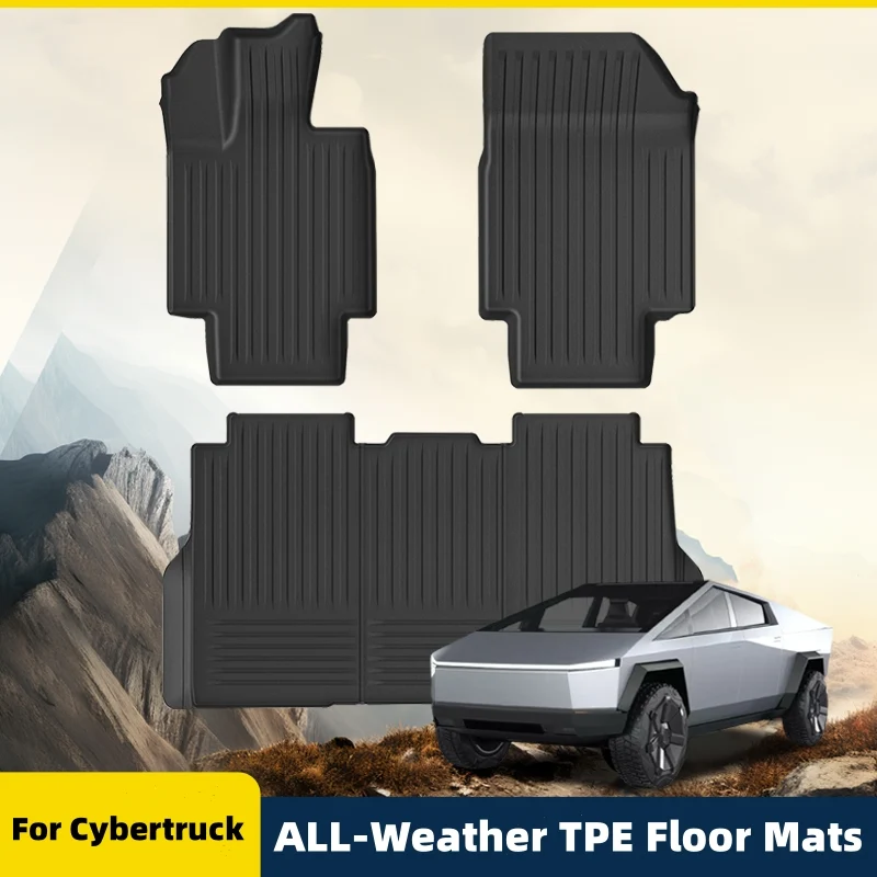 Alfombras de piso TPE de todo el clima para Tesla Cybertruck