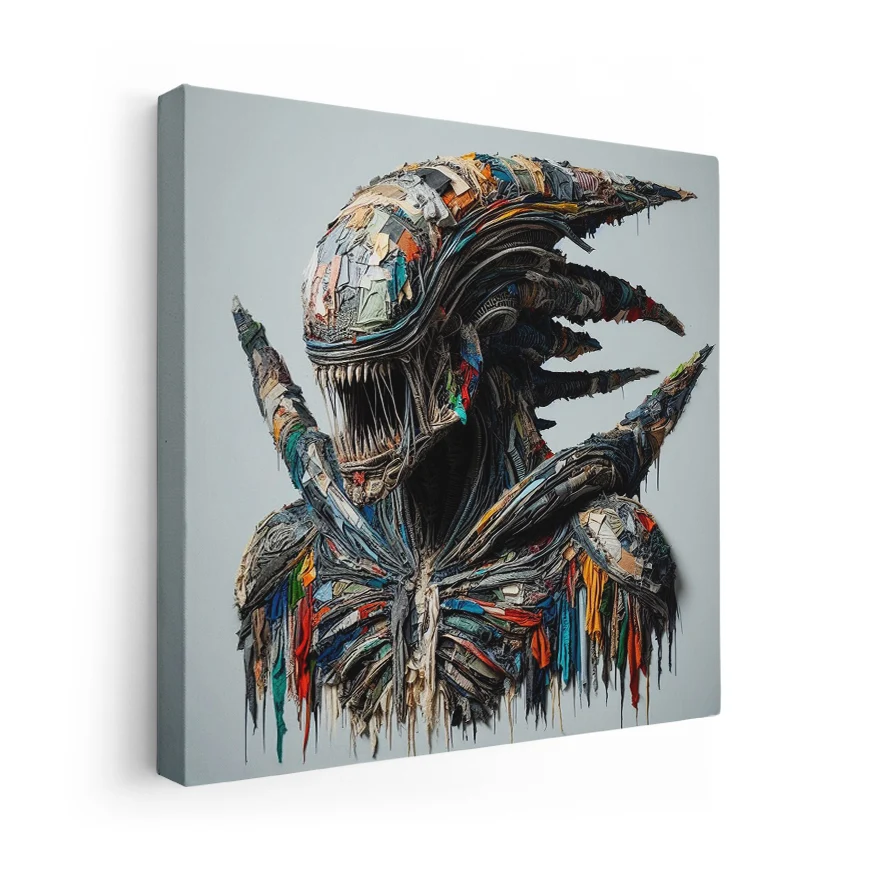 Alien 3/4 Picos Tela Colores Poster