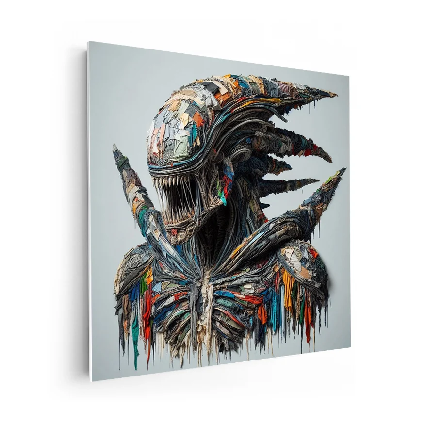 Alien 3/4 Picos Tela Colores Poster