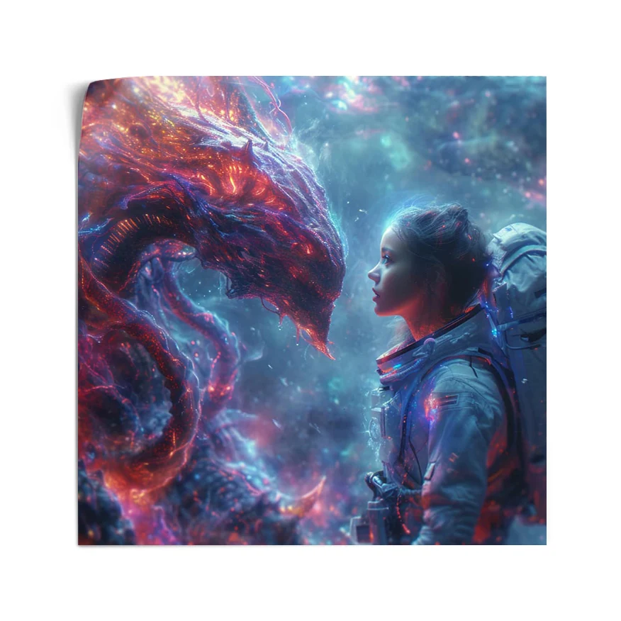 Astronauta Vs Alien Poster