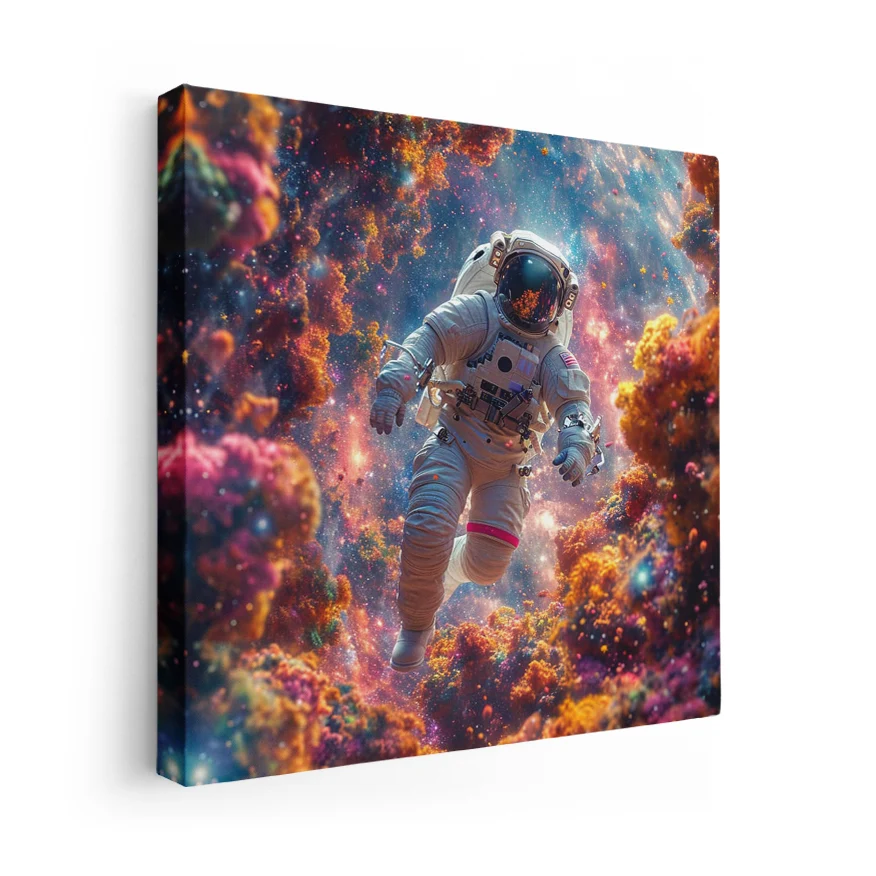 Astronauta en Arrecife Espacial Poster
