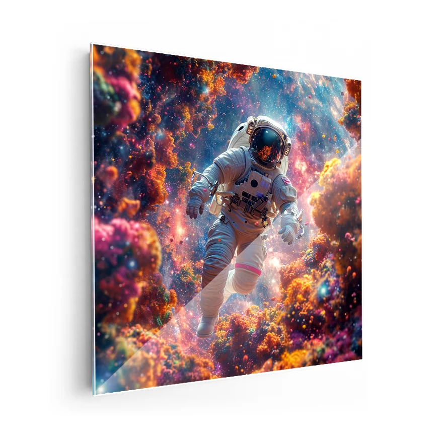 Astronauta en Arrecife Espacial Poster