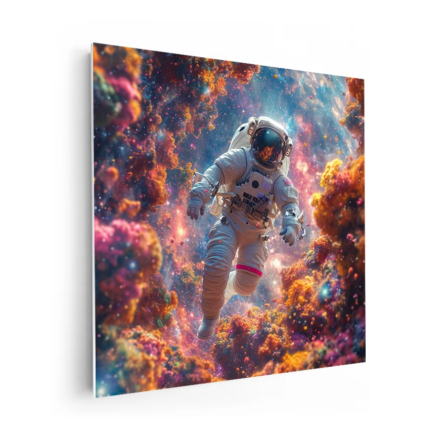 Astronauta en Arrecife Espacial Poster