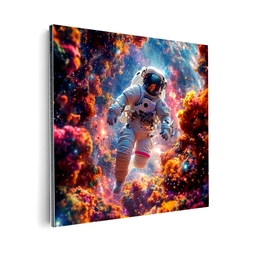 Astronauta en Arrecife Espacial Poster