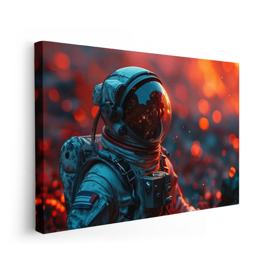 Astronauta Volcán Espacial Poster