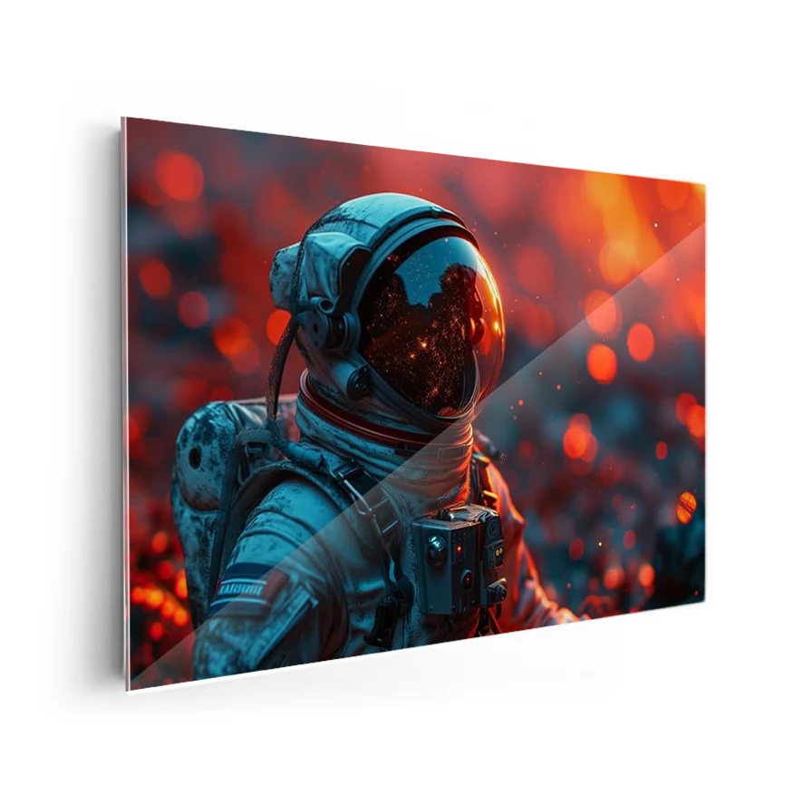 Astronauta Volcán Espacial Poster