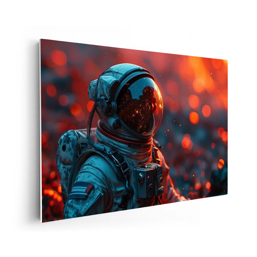 Astronauta Volcán Espacial Poster