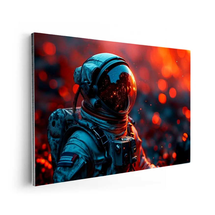 Astronauta Volcán Espacial Poster