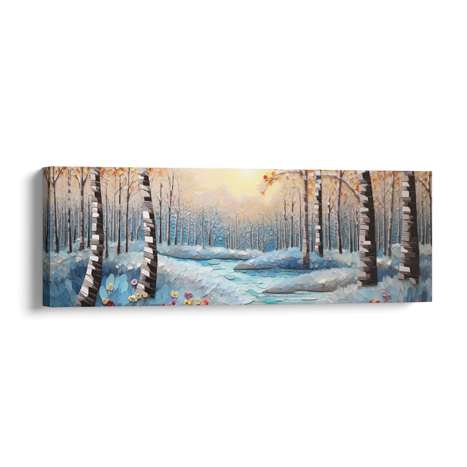 Atardecer de Invierno con Río Poster