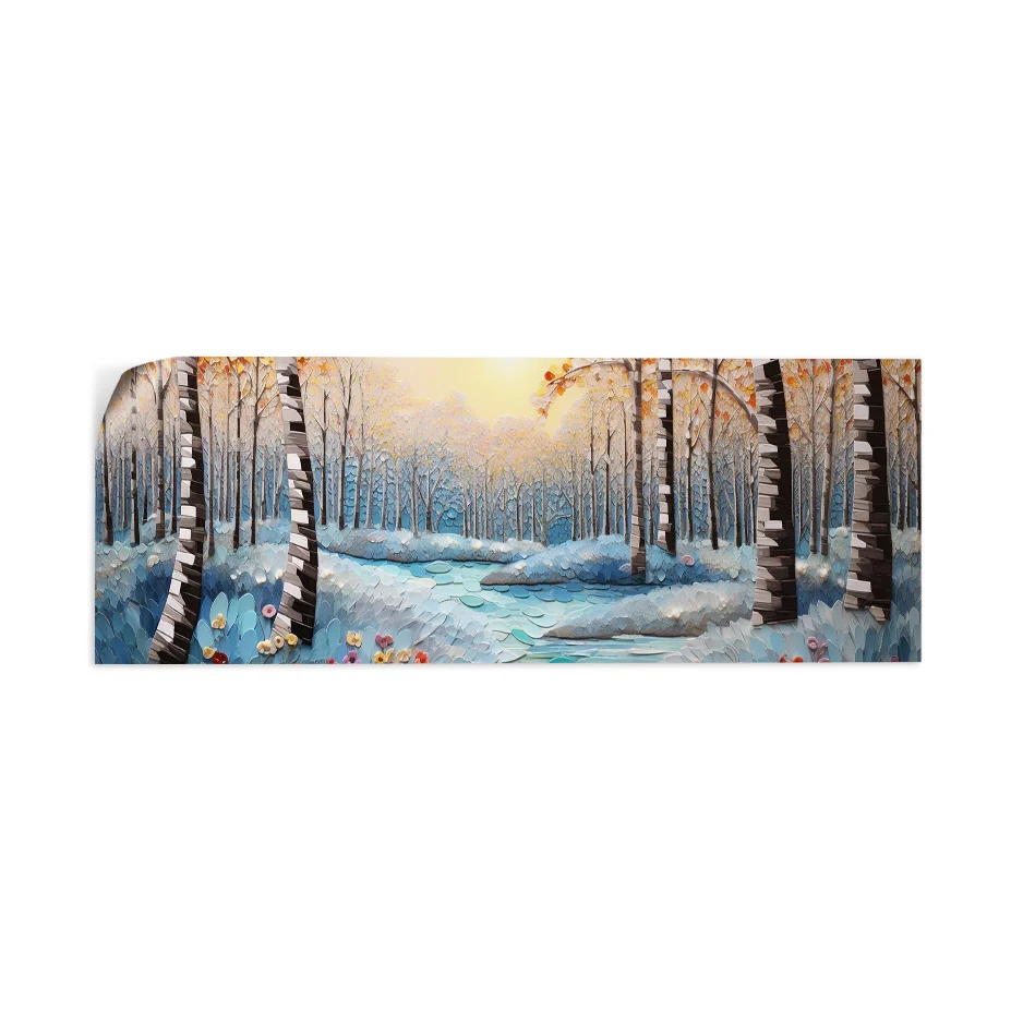Atardecer de Invierno con Río Poster