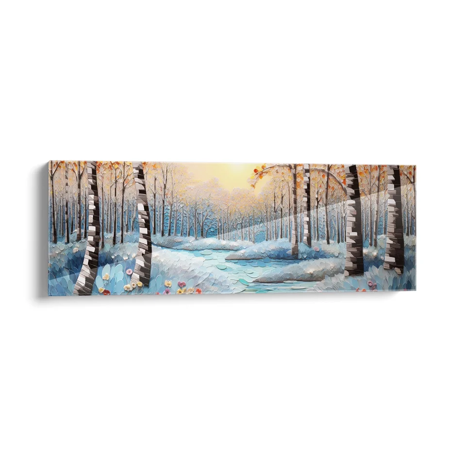Atardecer de Invierno con Río Poster