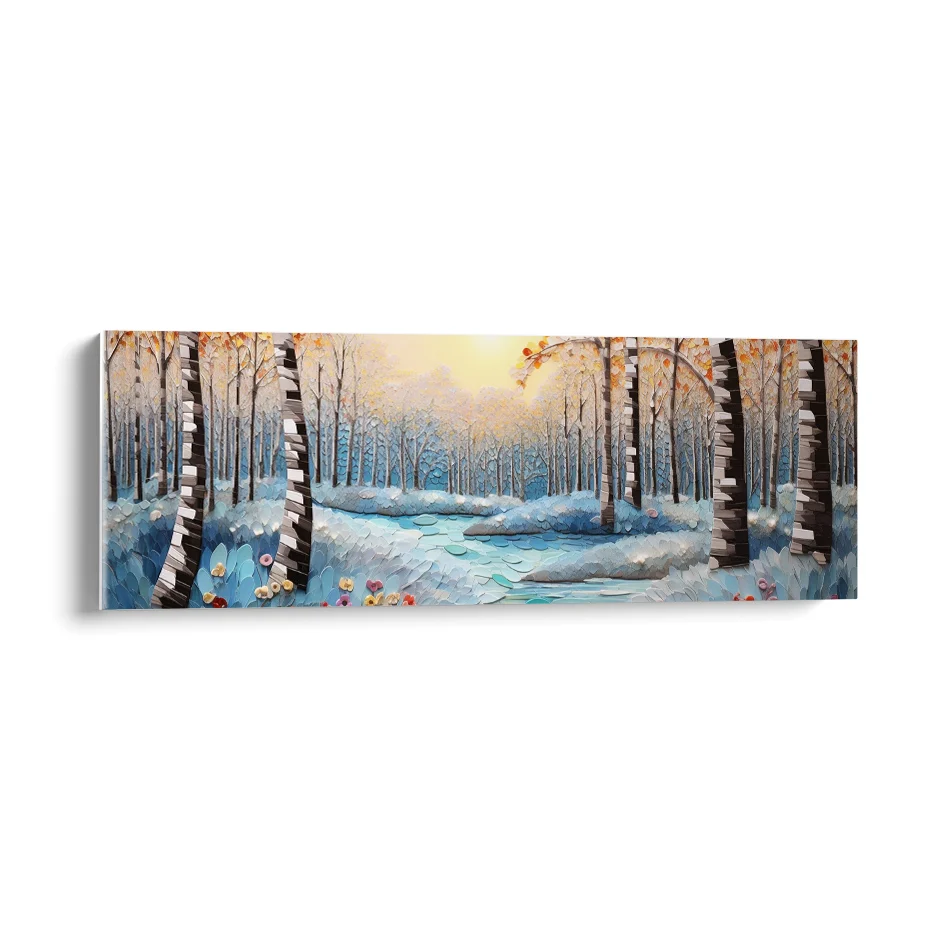Atardecer de Invierno con Río Poster