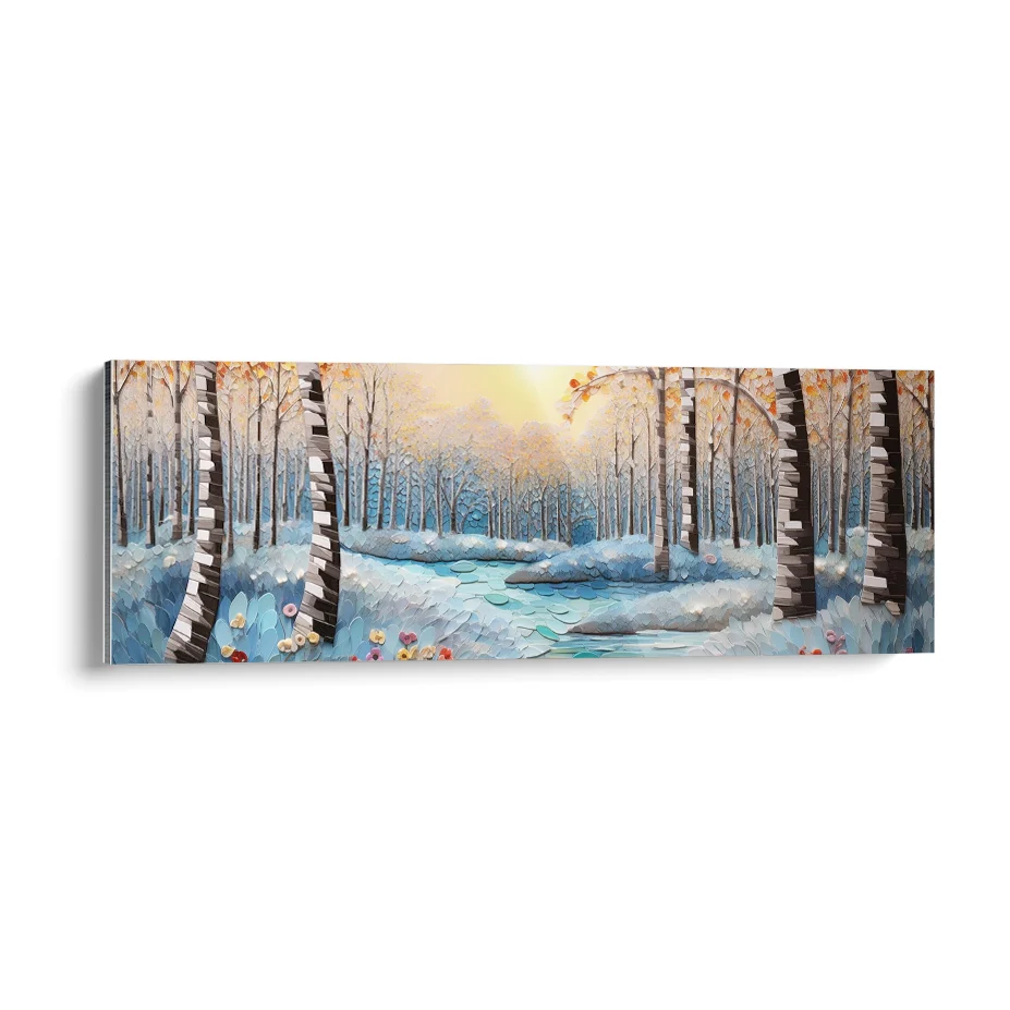 Atardecer de Invierno con Río Poster