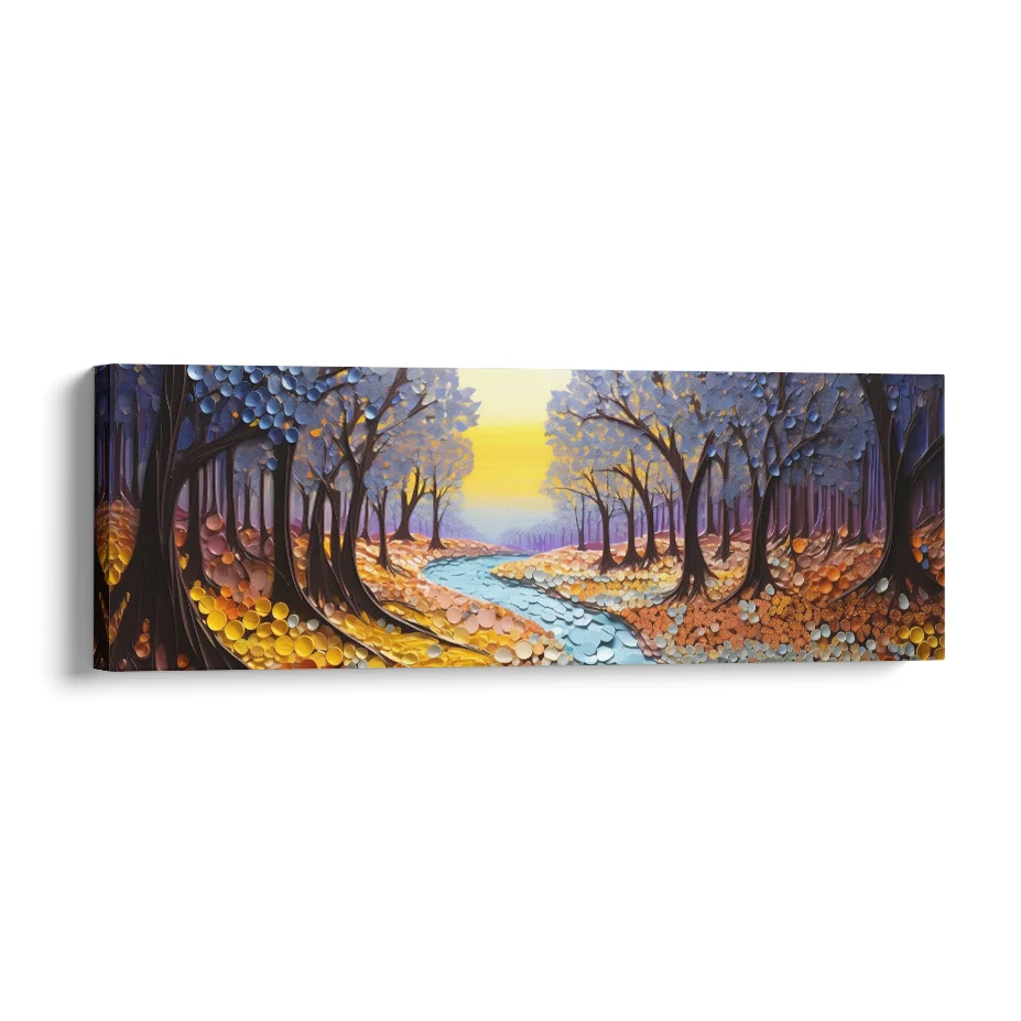 Atardecer Otoño Río Poster
