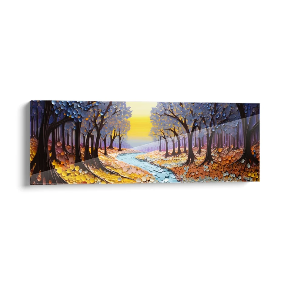 Atardecer Otoño Río Poster