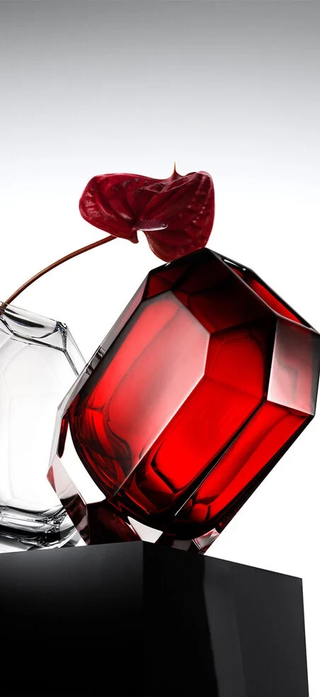 Florero Octogone Rojo Baccarat