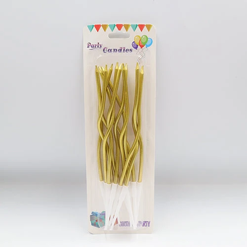 VELA ESPIRAL LARGA ORO 12 PIEZAS BAKE DARLING