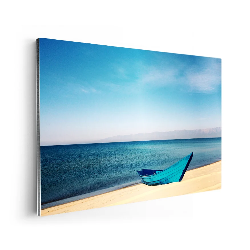 Balsa Azul en la Playa Poster