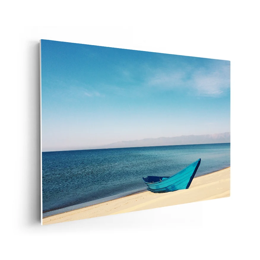 Balsa Azul en la Playa Poster