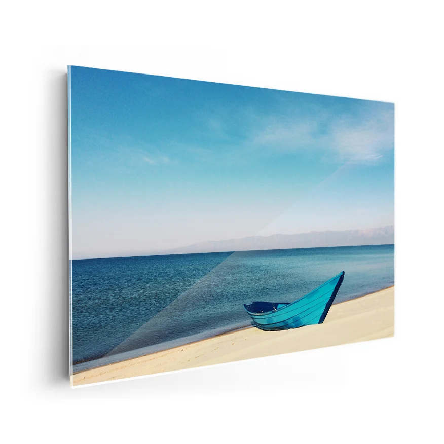 Balsa Azul en la Playa Poster