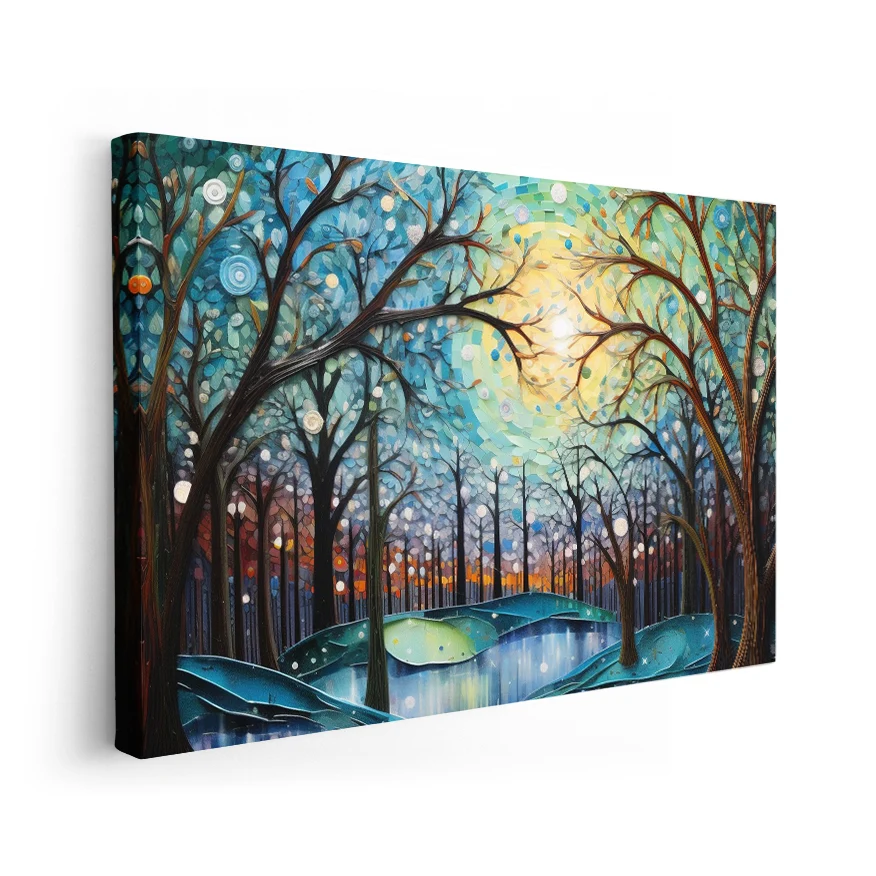 Bosque Otoñal y Lago Poster