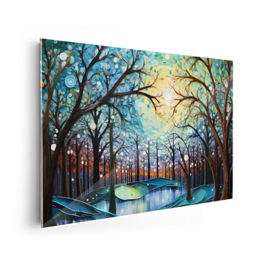 Bosque Otoñal y Lago Poster
