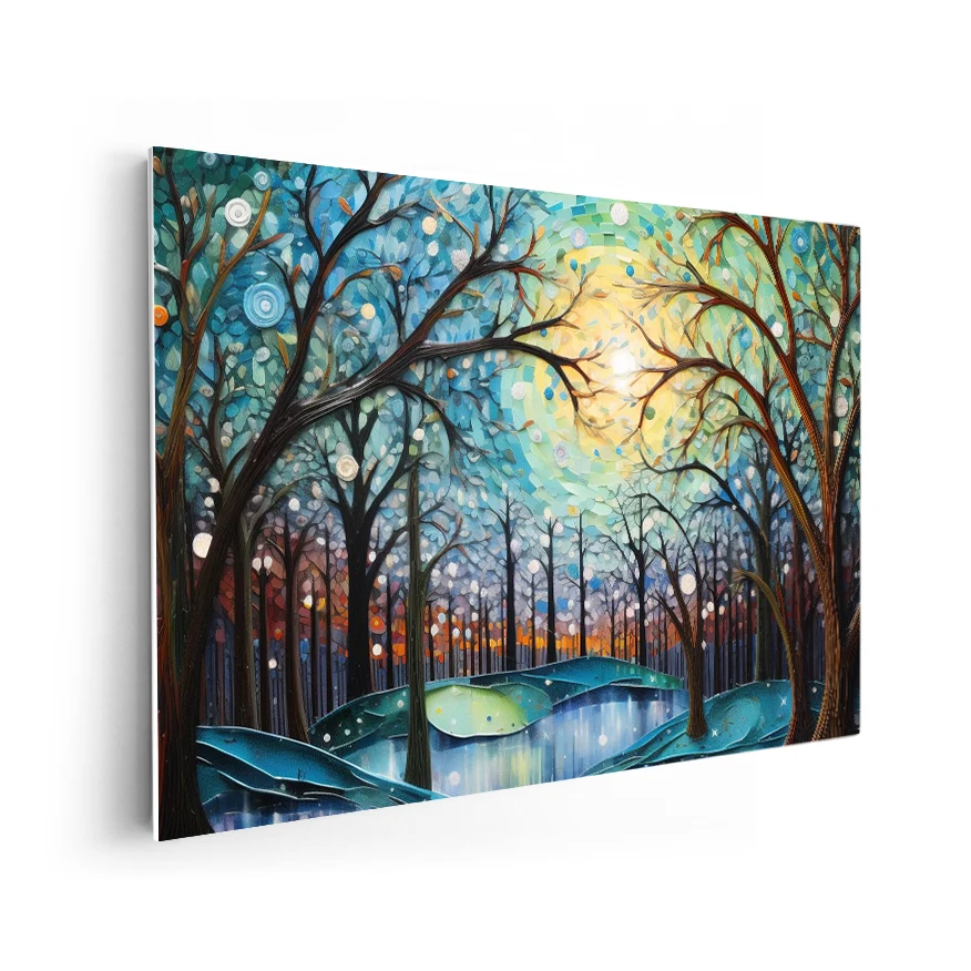 Bosque Otoñal y Lago Poster