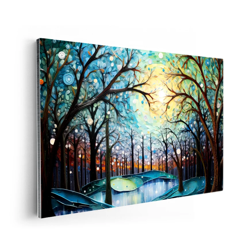 Bosque Otoñal y Lago Poster