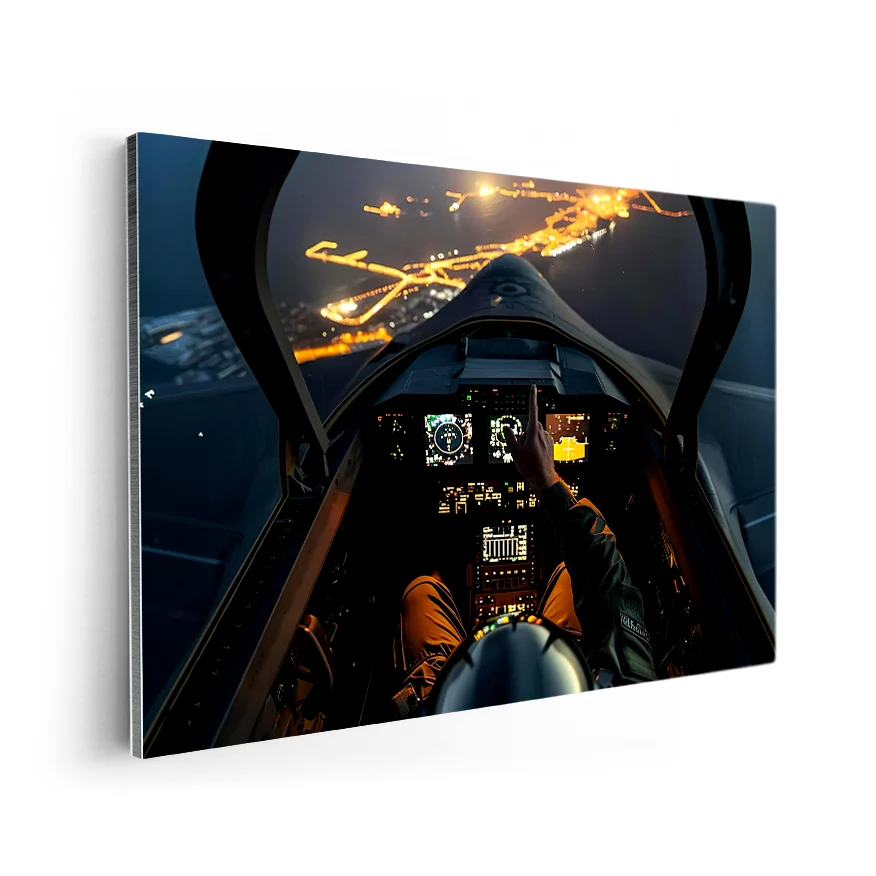Cabina Jet Pista Aterrizaje Poster