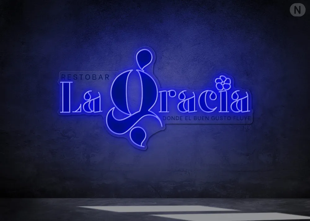 Cartel Neón Personalizado Azul